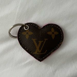 Repurposed Louis Vuitton Material Heart Keychain